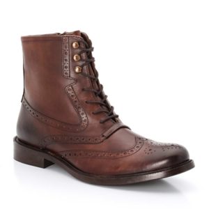 Leather Ankle Boots with Punched Details