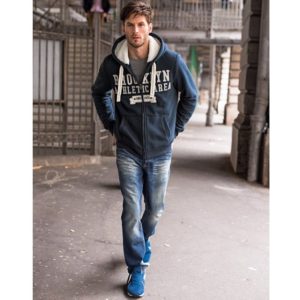 Zip-Up Hooded Fleece Sweatshirt
